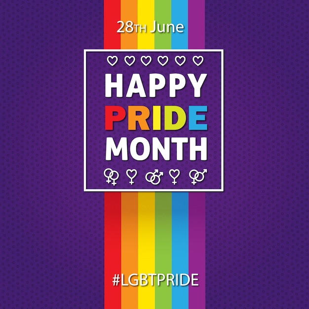 Vetor feliz próximo mês 28 de junho lgbt orgulho