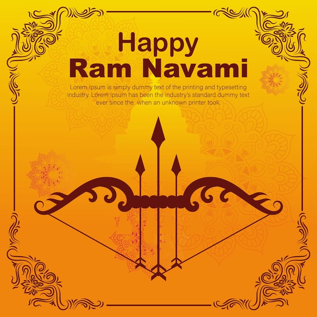 Feliz Ram Navami cultural Banner festival hindu vertical post desejos carta de celebração Ram Navami cel