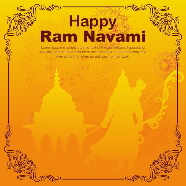 Feliz ram navami cultural banner festival hindu vertical post desejos carta de celebração ram navami cel