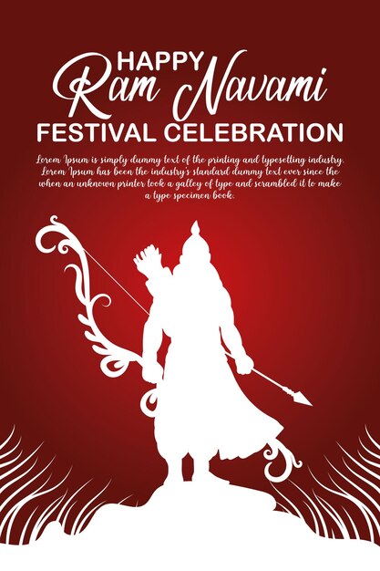 Vetor feliz ram navami cultural banner festival hindu vertical post desejos carta de celebração ram navami