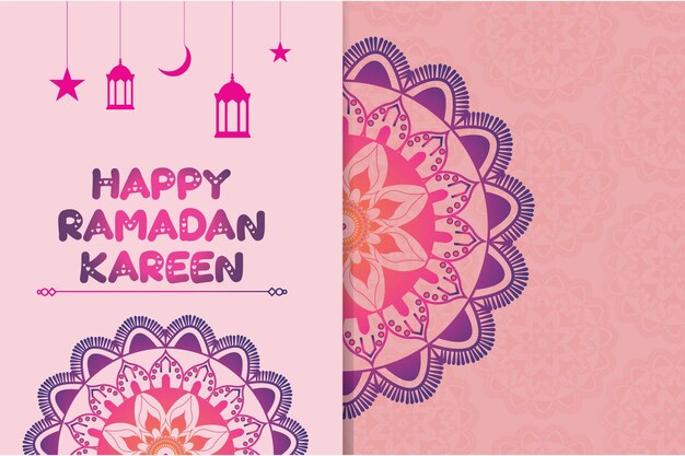 Feliz ramadan kareem fundo islâmico design de fundo mandala