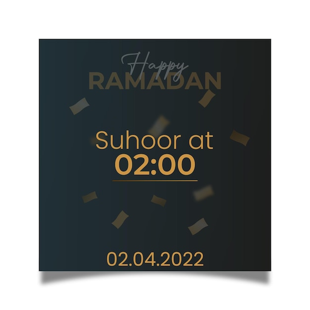 Feliz ramadan suhoor time design