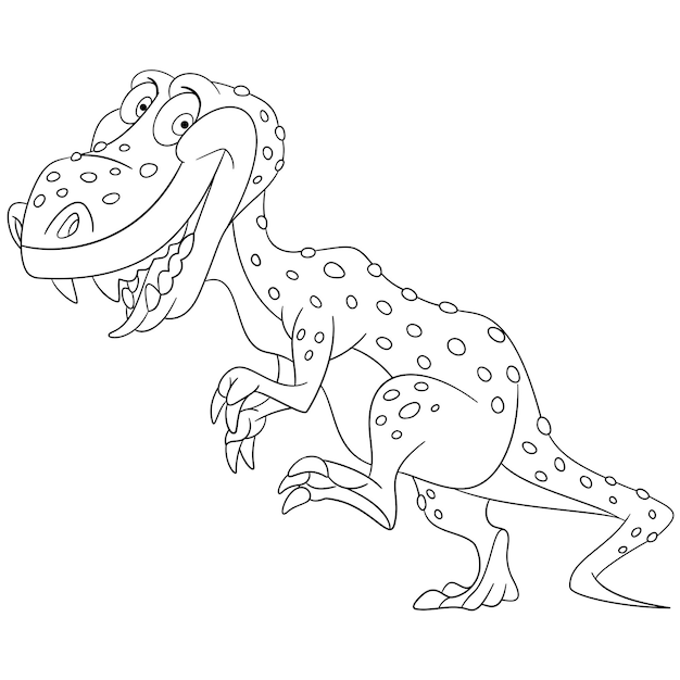 Ilustração Vetorial De Dinossauro De Desenho Animado, Tyrannosaurus Rex,  Livro De Colorir Para Crianças Royalty Free SVG, Cliparts, Vetores, e  Ilustrações Stock. Image 197598117