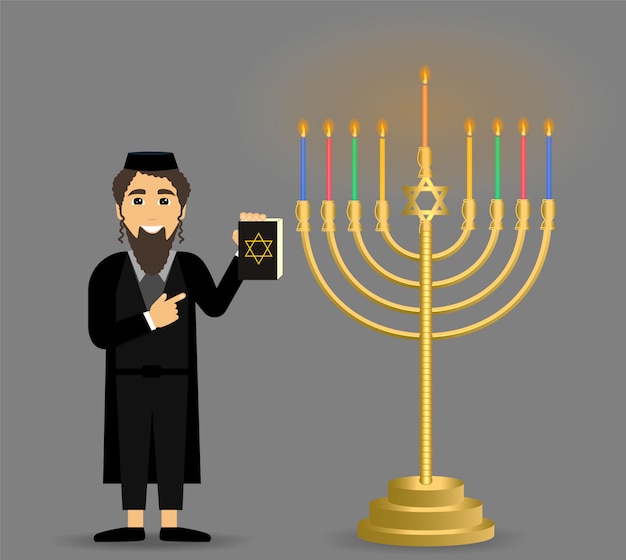 Vetor feriado de hanukkah. judaísmo.