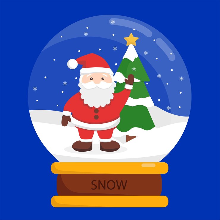 Vetor feriado de natal. bola de neve. composição realista festiva de ano novo. ilustração vetorial