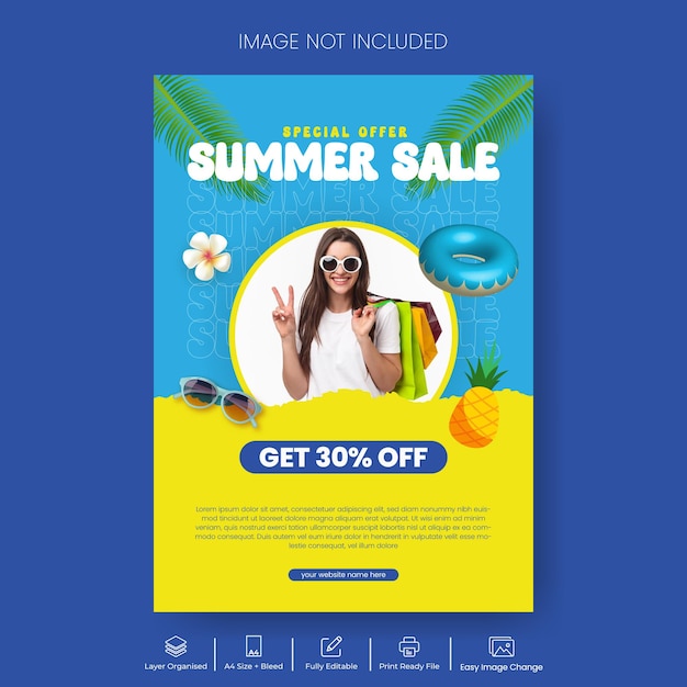 Férias de verão Férias impressão folheto ou cartaz festa de verão piscina cartaz vetor fundo de verão