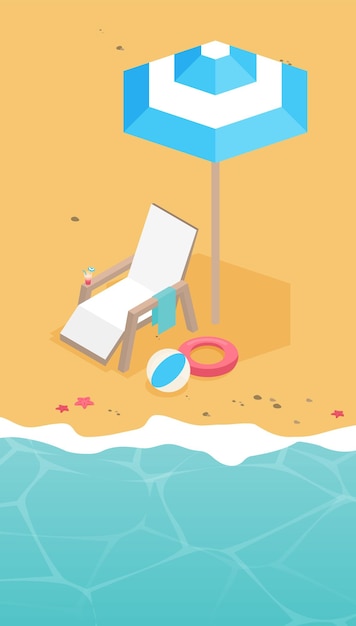 Férias de verão ilustração vetorialplan design beach