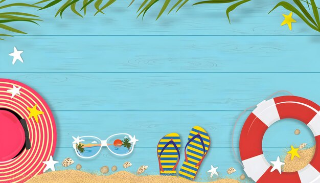 Férias de verão na praia Um cenário de férias divertido e relaxante
