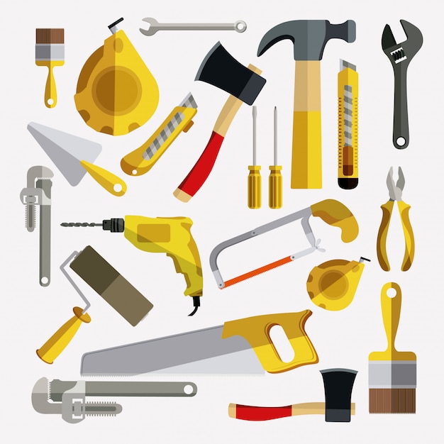 Vetor ferramentas de construção