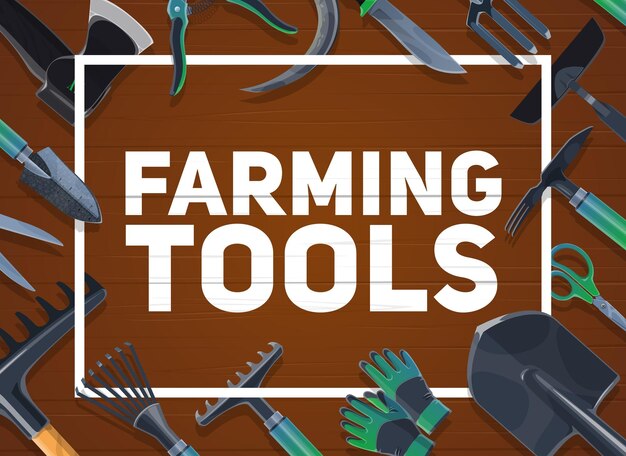 Vetor ferramentas de jardinagem e agricultura agricultura