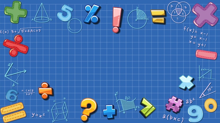 Vetor ferramentas matemáticas caderno de borda de fórmula com fundo quadriculado