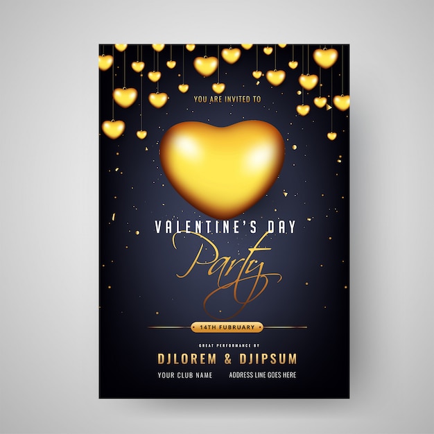 Festa de dia dos namorados celebração convite design de cartão decorat