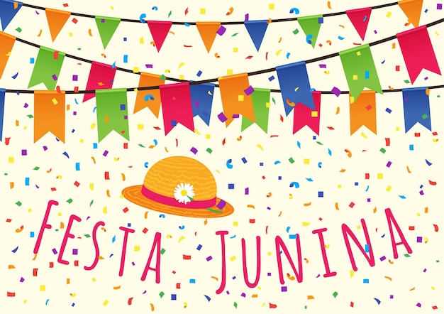 Vetor festa de junho do brasil. feriado latino-americano, a festa junina do brasil.