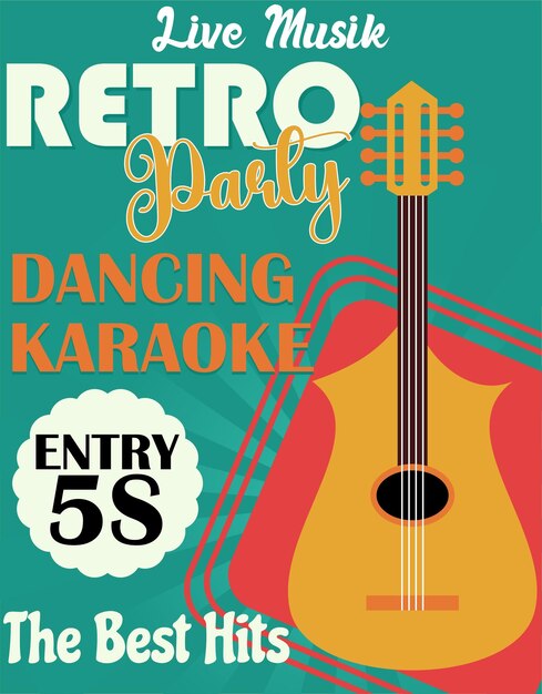 festa de música retro design de cartaz vintage festival de música ao vivo arte gráfica
