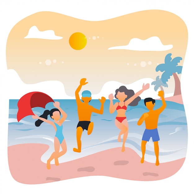 Festa de verão na praia com amigos