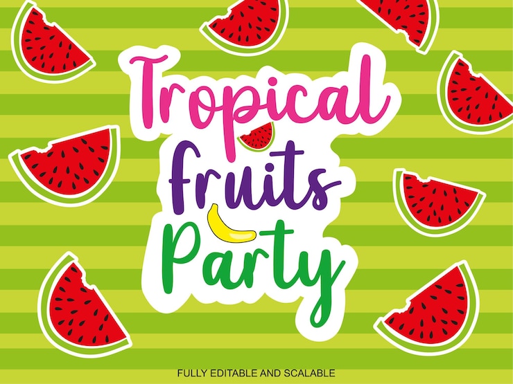 Vetor festa frutas tropicais