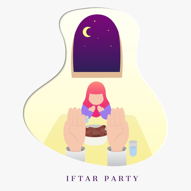 Vetor festa iftar, ramadan kareem