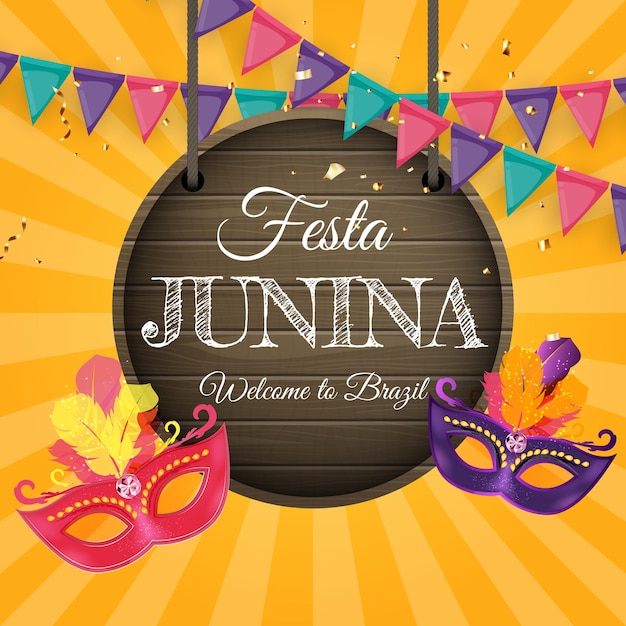 Festa junina background com bandeiras de festa