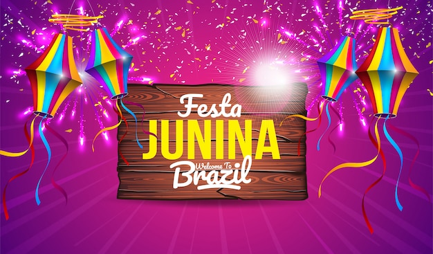 Festa junina baner colorido design