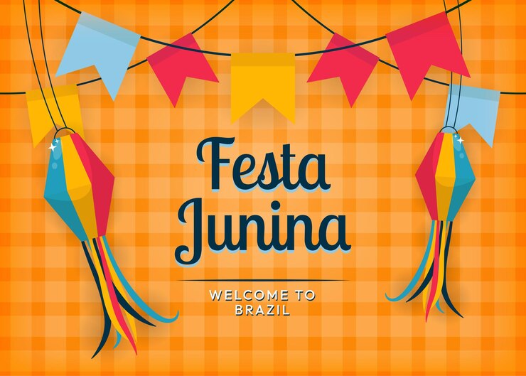 Festa Junina Bem-vindo ao Brasil Design de ilustração de fundo atraente