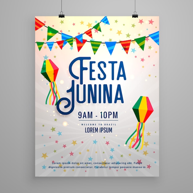 Vetor festa junina celebration festa convite template banner