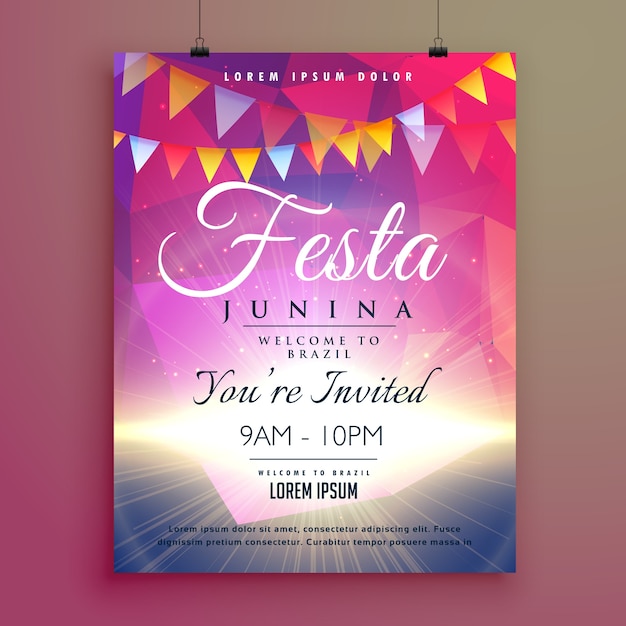 Vetor festa junina convite poster design