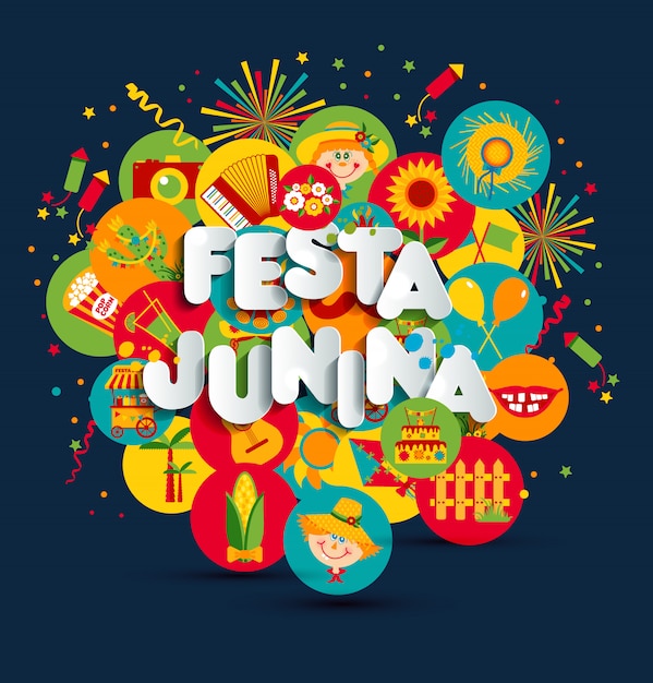 Vetor festa junina festival da aldeia na américa latina.