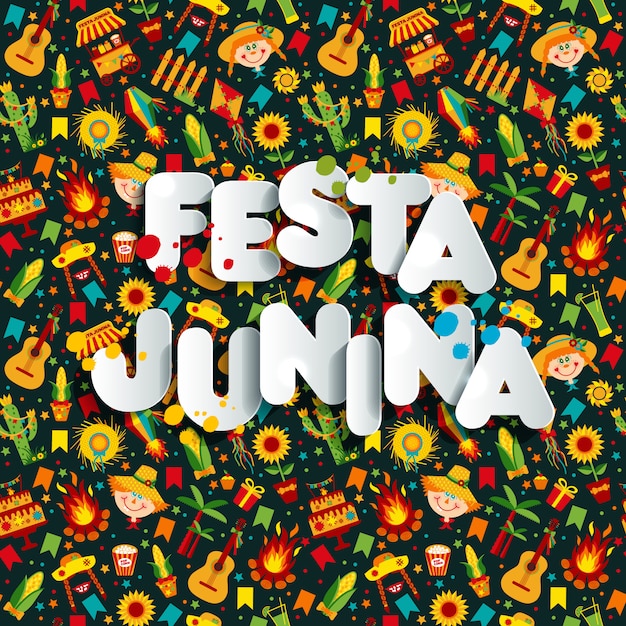 Vetor festa junina festival da aldeia na américa latina.