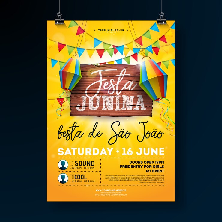 Vetor festa junina party flyer ilustração