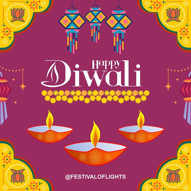 Festival artístico indiano Feliz Diwali