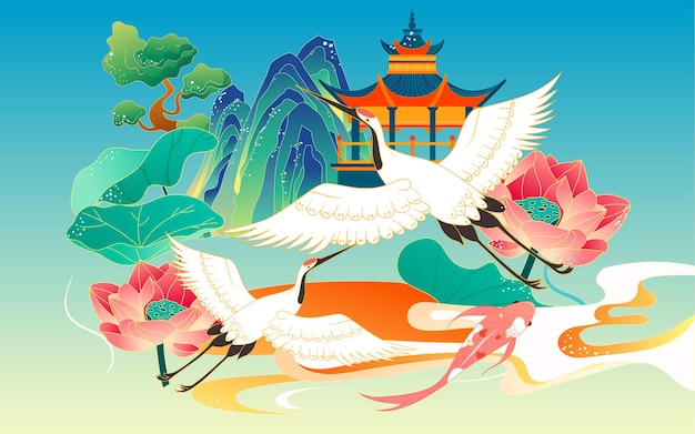 Festival das lanternas ilustração nacional da maré ilustração festival da primavera comida tangyuan cartaz de actividade de ano novo