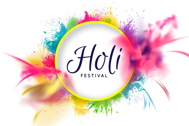 Vetor festival de holi explosão realista realista