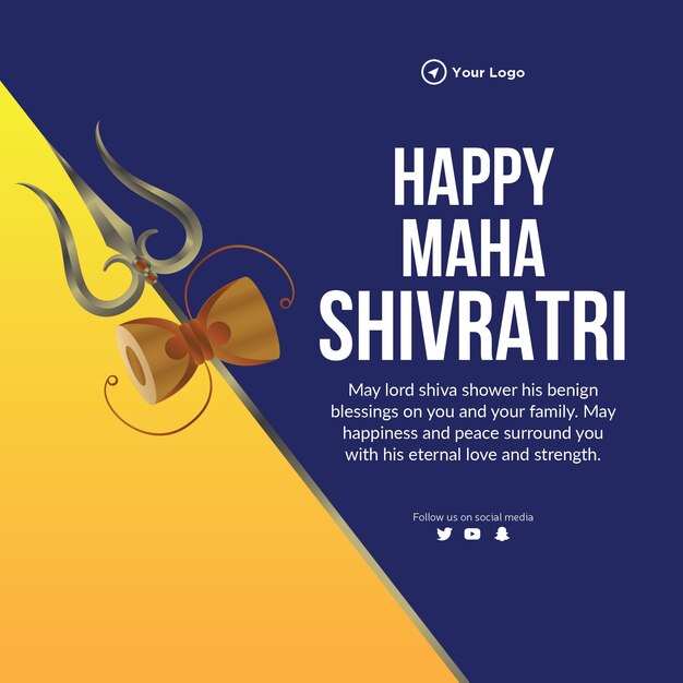 Festival hindu indiano feliz modelo de design de banner maha shivratri