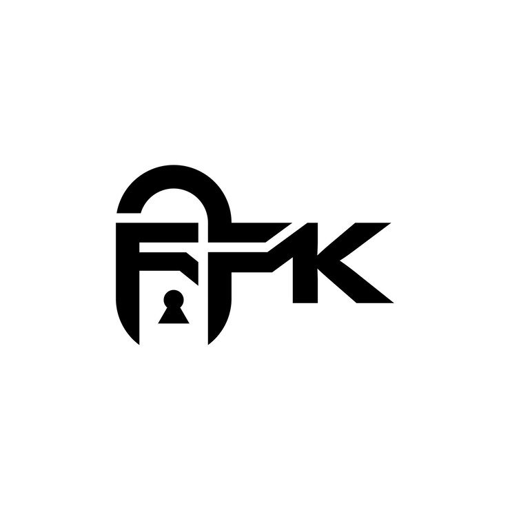 Vetor ffk modelo de design vetorial de bloqueio de logotipo de letra simples