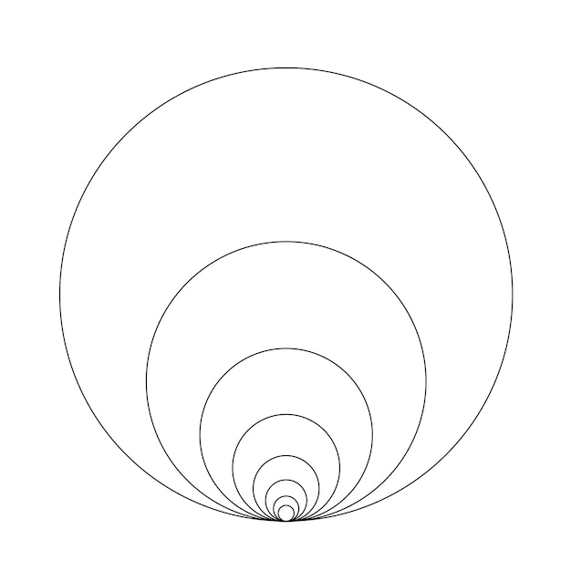 Fibonacci seqüência círculo de proporção dourada formas geométricas círculos em espiral em proporção dourada futurista ...