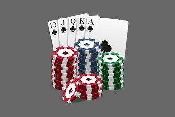 poker em um fundo preto e royal flush do naipe de copas e clubes. plano de  fundo para publicidade de cassino, pôquer, jogos de azar. ilustração  vetorial. 4857265 Vetor no Vecteezy