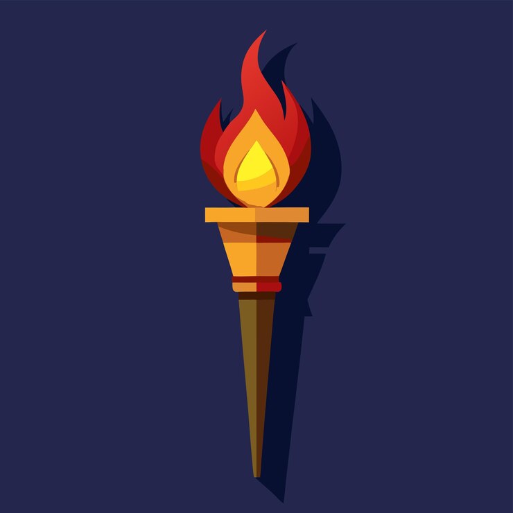 Vetor fiery lit torch vector design dinâmico e ousado para exploração de aventura e temas históricos