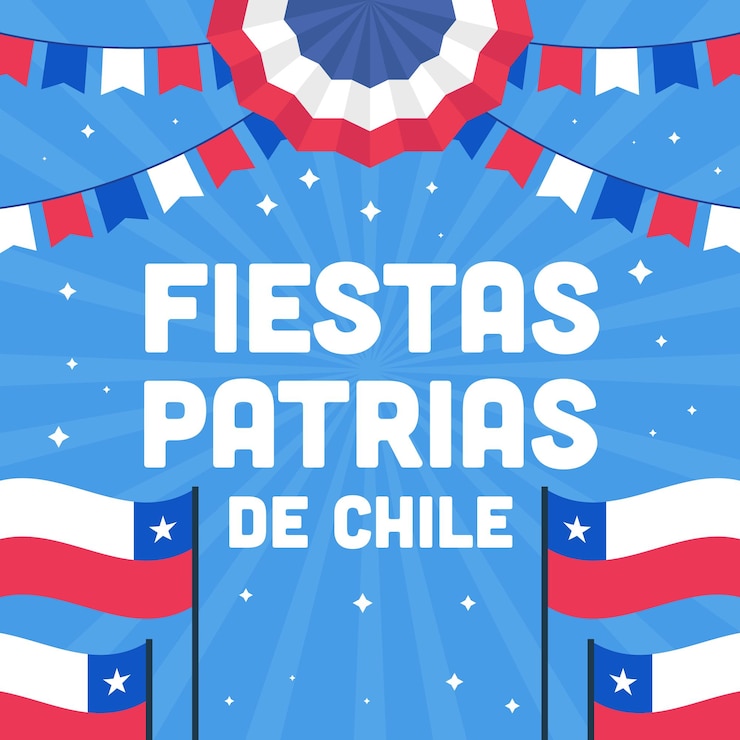 Vetor fiestas patrias de chile ilustração vetorial design