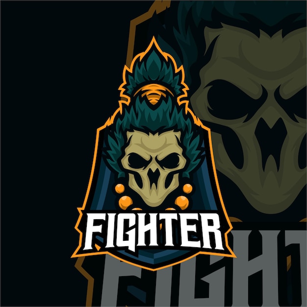 Fightern mascot logo esport premium vector