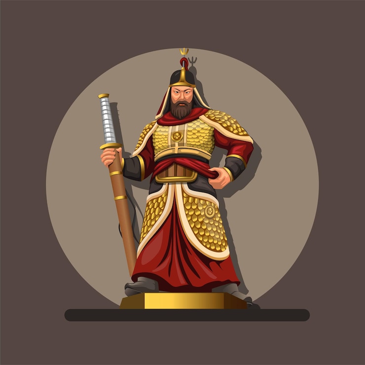 Vetor figura do almirante yi sun, ele era um almirante e general militar coreano.