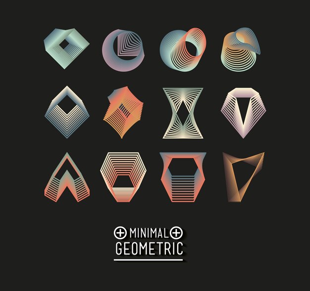 Vetor figuras geométricas mínimas vector design ilustração