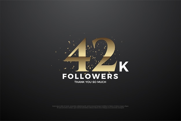 Figuras planas de celebração de 42k seguidores.