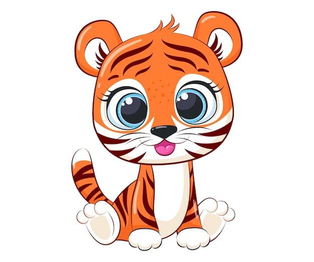 jogo de personagem de filhote de tigre fofo e saudação 14320070