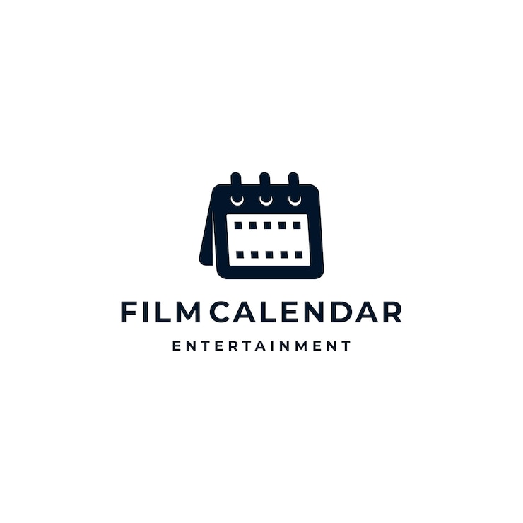 Filme Filme Calendário Cronograma Espaço Negativo Logo Design Inspiração