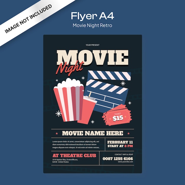 Filmes da Noite Retro Flyer