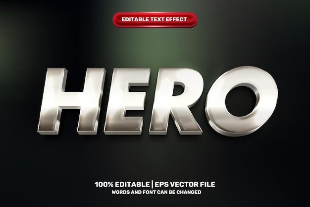 Filmes metal hero estilo de efeito de texto editável em 3d em negrito