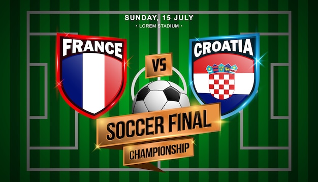 Final de futebol entre a frança e a croácia