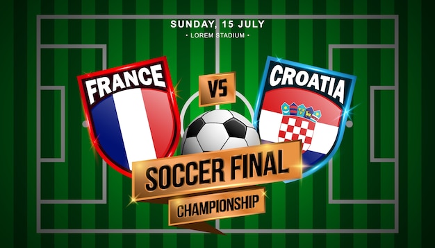 Final de futebol entre a frança e a croácia