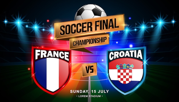 Final de futebol entre a França e a Croácia