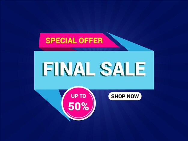 Vetor final sale banner desconto banner template oferta especial banner design ilustração vetorial